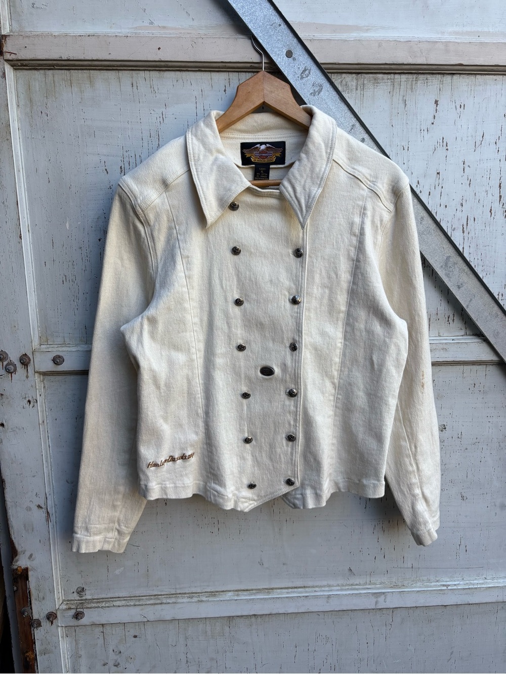 Vintage Harley-Davidson Double-Breasted Women's Button Up Biker Jacket Size XL